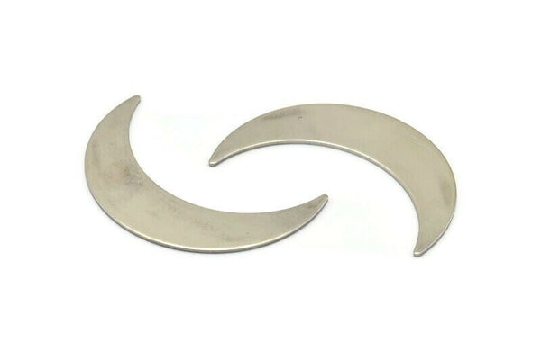Steel Moon Blank, 12 Stainless Steel Moon Blanks, Stamping Blanks (35x9x0.60mm) M02457