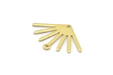 Brass Sun Charm, 12 Raw Brass Sun Charms With 1 Hole And 1 Loop (24x17x0.80mm) M02446