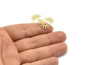 Brass Sun Blank, 24 Raw Brass Sun Blanks, Findings, Connectors (8x15x0.80mm) M02400