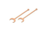 Copper Moon Charm, 24 Raw Copper Crescent Charms With 1 Loop (40x9x0.80mm) M02456