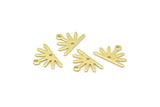 Brass Sun Charm, 24 Raw Brass Sun Charms With 1 Loop And 1 Hole (10x15x0.80mm) M02406