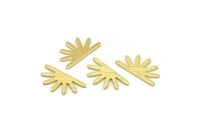 Brass Sun Blank, 24 Textured Raw Brass Sun Blanks, Findings, Connectors (8x15x0.80mm) M02407