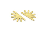 Brass Sun Blank, 24 Textured Raw Brass Sun Blanks, Findings, Connectors (8x15x0.80mm) M02407