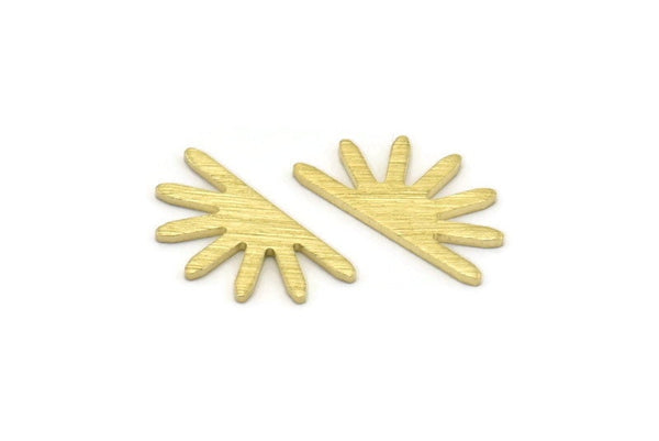 Brass Sun Blank, 24 Textured Raw Brass Sun Blanks, Findings, Connectors (8x15x0.80mm) M02407