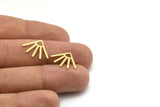 Brass Sun Blank, 24 Textured Raw Brass Sun Blanks, Findings (18x13x0.80mm) M02424