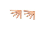 Copper Sun Charm, 12 Raw Copper Sun Charms With 1 Hole (18x13x0.80mm) M02437