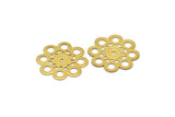 Brass Filigree Charm, 10 Raw Brass Filigree Charms, Findings  (28mm) Brs 407 A0702