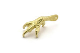 Eagle Paw Pendant, 2 Raw Brass Wild Animal Eagle Claw Charms (34x15mm) N0153