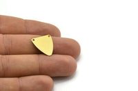 Brass Triangle Charm, 50 Raw Brass Triangle Charms with 2 Holes (18x16mm)  D0015--N0679