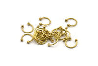 Brass Septum Ring, 24 Raw Brass Septum Rings, Nose Rings, Findings Charms (10x0.9mm) BS 2134