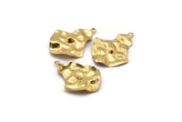 Brass Pear Charm, 12 Raw Brass Pear Shaped Charms With 1 Loop, Earrings, Pendants, Findings (33x24x0.60mm) D0690