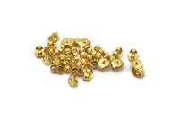Brass Back Stoppers, 125 Raw Brass Earring Studs Back Stoppers (7x6x4mm) D1105