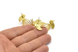 Pirinç Kuş Küpe, 4 Ham Pirinç Kuş Küpe (20x15x1,5 mm) N1688