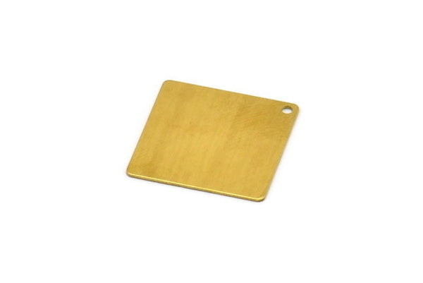 Brass Square Blank, 48 Raw Brass Square Stamping Charms, Pendant (20x20mm) ( A0061 )