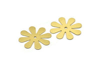 10 Raw Brass Flower Stamping Blank , Charms (28x0.80mm) D0410--n0681