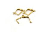 Plain Leverback Earring, 50 Raw Brass Plain Leverback Earring Findings (13x10mm) Brsl 90 A0961