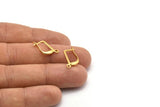 Plain Leverback Earring, 100 Raw Brass Plain Leverback Earring Findings (13x10mm) Brsl 90 A0961
