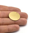 Big Round Stamping Blank, 8 Raw Brass 25mm Stamping Tags , 18 Gauge  B0106