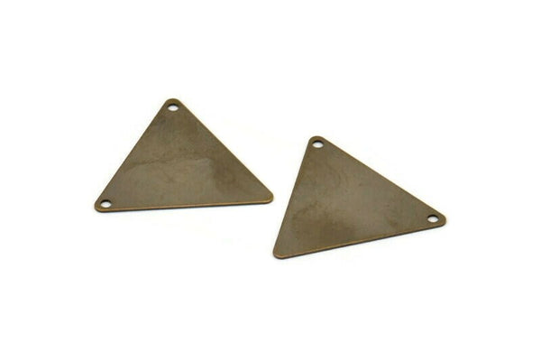 20 Antique Brass Triangle Charms 2 Holes (22x25mm)  K211