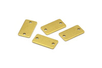 Brass Rectangle Bar, 50 Raw Brass Rectangle Stamping Blank, Pendants With 2 Holes (15x8x0.80mm) A0811