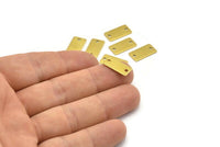 Brass Rectangle Bar, 50 Raw Brass Rectangle Stamping Blank, Pendants With 2 Holes (15x8x0.80mm) A0811