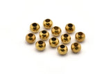 50 Raw Brass Ball Beads, Findings (6mm) A0745