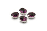 10 Purple Amethyst Swarovski Crystal Silver Prong Setting 10x8 Mm Y257