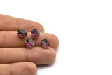 10 Purple Amethyst Swarovski Crystal Silver Prong Setting 10x8 Mm Y257