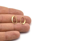 Brass Earring Wires, 6 Raw Brass Earring Wires, Earring Hooks (10x16mm) Bs 1027--y029