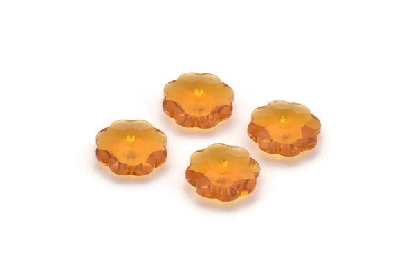 12 Vintage Ab Swarovski Crystal Rondelle Orange Flower Beads (8mm) CF13