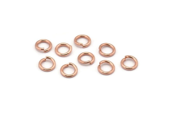 6mm Jump Ring, 150 Rose Gold Tone Brass Jump Rings (6x1mm) A1020