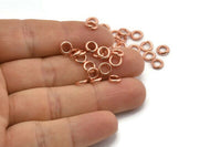 6mm Jump Ring, 100 Rose Gold Tone Brass Jump Rings (6x1.2mm) A1002