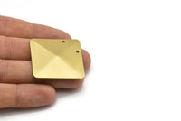 6 Raw Brass Square Pyramid Pendant  (35x0.80mm) A0943
