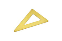 Raw Brass Triangle, 10 Raw Brass Triangle Pendant Blanks (50x33mm) A0695