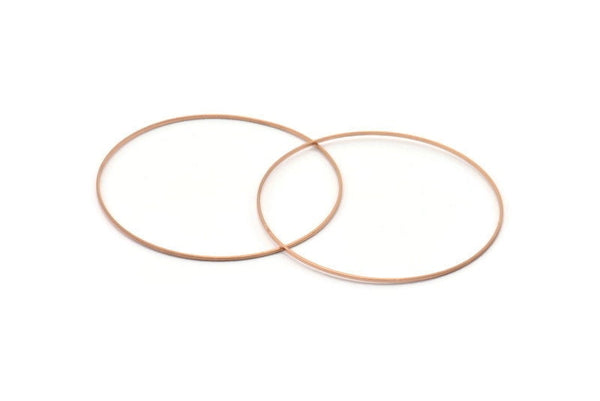 Rose Gold Circle Connector, 8 Rose Gold Plated Brass Circle Connectors (60x0.85mm) Bs-1112 Q0034