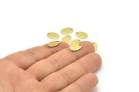 Brass Oval Charm, 50 Raw Brass Oval Charms With 1 Hole, Blanks (11x8x0.80mm) M02571