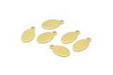 Brass Oval Charm, 50 Raw Brass Oval Charms With 1 Loop, Blanks (14x8x0.80mm) M02573