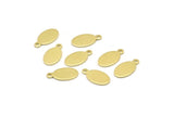 Brass Oval Charm, 50 Raw Brass Oval Charms With 1 Loop, Blanks (14x8x0.80mm) M02573