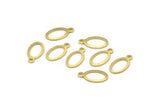 Brass Oval Charm, 24 Textured Raw Brass Oval Charms With 1 Loop, Blanks (14x8x0.80mm) M02568
