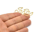 Brass Oval Charm, 24 Textured Raw Brass Oval Charms With 1 Loop, Blanks (14x8x0.80mm) M02568