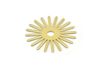 Brass Sun Blank, 6 Raw Brass Sun Blanks, Findings, Connectors (30x0.80mm) M02591