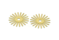 Brass Sun Blank, 6 Raw Brass Sun Blanks, Findings, Connectors (30x0.80mm) M02591