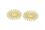 Brass Sun Blank, 6 Raw Brass Sun Blanks, Findings, Connectors (30x0.80mm) M02591