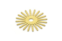 Brass Sun Blank, 6 Textured Raw Brass Sun Blanks, Findings, Connectors (30x0.80mm) M02592
