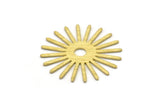 Brass Sun Blank, 6 Textured Raw Brass Sun Blanks, Findings, Connectors (30x0.80mm) M02592