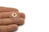Copper Sun Blank, 4 Raw Copper Sun Blanks, Findings, Connectors (30x0.80mm) M02593
