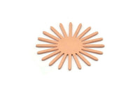Copper Sun Blank, 4 Raw Copper Sun Blanks, Findings, Connectors (30x0.80mm) M02595