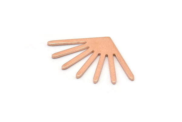 Copper Sun Blank, 12 Raw Copper Sun Blanks, Findings (24x16x0.80mm) M02598