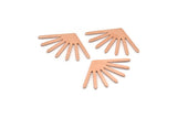 Copper Sun Blank, 12 Raw Copper Sun Blanks, Findings (24x16x0.80mm) M02598