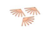 Copper Sun Charm, 12 Raw Copper Sun Charms With 1 Hole (24x16x0.80mm) M02600